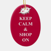 kalm houden en winkelen keramisch ornament (Achterkant)