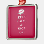 kalm houden en winkelen metalen ornament (Links)