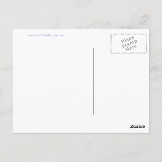 Kalm houden en winkelen op lavender briefkaart (Achterkant)