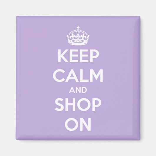 Kalm houden en winkelen op lavender magneet (Voorkant)