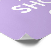 Kalm houden en winkelen op lavender poster (Hoek)