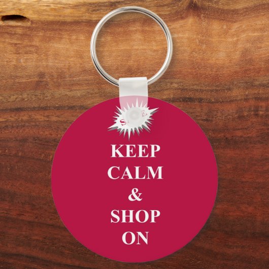 kalm houden en winkelen sleutelhanger (Voorkant)