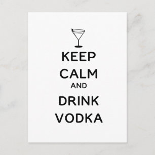 Kalm houden en wodka Drinken Briefkaart