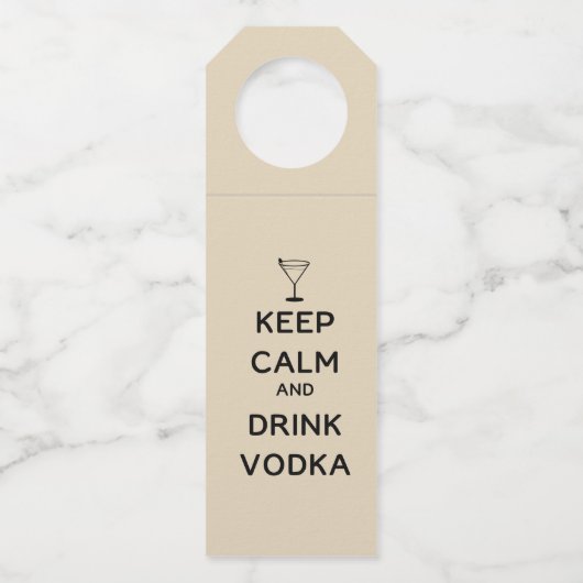Kalm houden en wodka Drinken Flessenhanger (Achterkant)