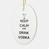 Kalm houden en wodka Drinken met aangepaste tekst Keramisch Ornament (Links)