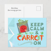 Kalm houden en wortel aan | Punny Garden Briefkaart (Voorkant / Achterkant)