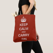  kalm houden en WWII propaganda uitvoeren Tote Bag (Dichtbij)