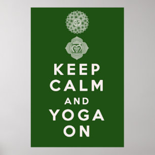 Kalm houden en Yoga aan Poster