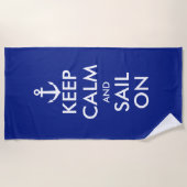 Kalm houden en zeemijlen op zee, blauw gebruik strandlaken (Voorkant)