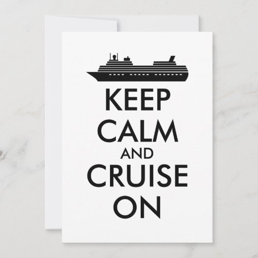 Kalm houden en zeilen bij cruise Ship Custom Kaart (Voorkant)