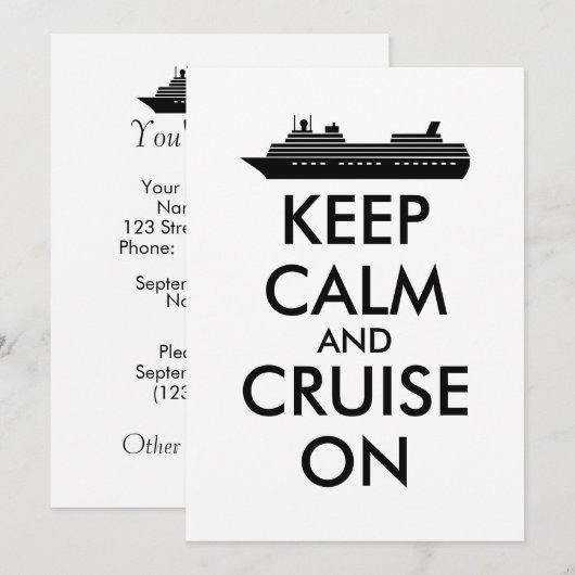 Kalm houden en zeilen bij cruise Ship Custom Kaart (Voorkant / Achterkant)