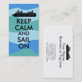 Kalm houden en zeilen bij cruise Ship Custom Visitekaartje (Voorkant / Achterkant)