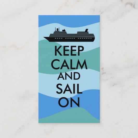 Kalm houden en zeilen bij cruise Ship Custom Visitekaartje (Voorkant)