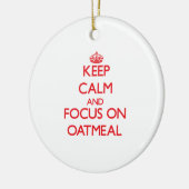 Kalm houden en zich richten op havermout keramisch ornament (Links)