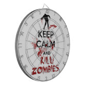 Kalm houden en Zombies doden Dartbord (Voorkant Links)