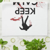 Kalm houden en Zombies doden Theedoek (Gevouwen)