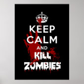 Kalm houden en Zombies Funny Poster doden (Voorkant)