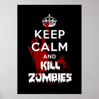Kalm houden en Zombies Funny Poster doden