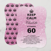 Kalm houden Glitter Milestone Birthday Party nodig Kaart (Voorkant / Achterkant)