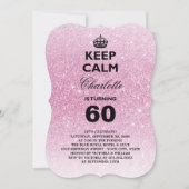 Kalm houden Glitter Milestone Birthday Party nodig Kaart (Voorkant)