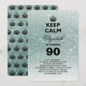 Kalm houden Glitter Milestone Birthday Party nodig Kaart (Voorkant / Achterkant)