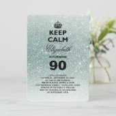 Kalm houden Glitter Milestone Birthday Party nodig Kaart (Staand voorkant)