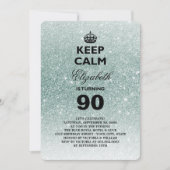 Kalm houden Glitter Milestone Birthday Party nodig Kaart (Voorkant)