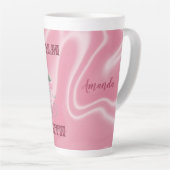 Kalm houden heeft vertrouwen latte mok (Rechterhoek)