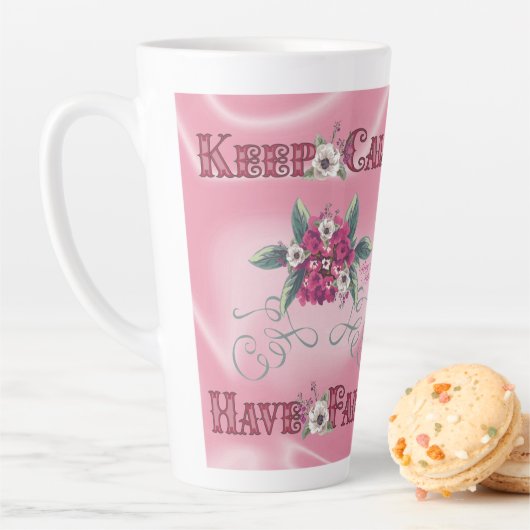 Kalm houden heeft vertrouwen latte mok (In situ)