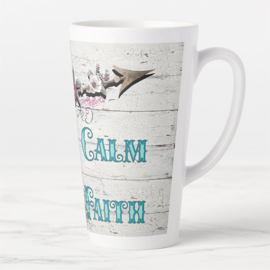 Kalm houden heeft vertrouwen latte mok (Rechts)