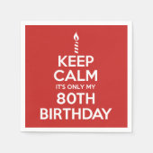 Kalm houden Het is alleen mijn 80e verjaardag-kleu Servet (Voorkant)