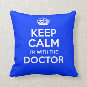 Kalm houden Ik ben bij de dokter (met kroon) Kussen