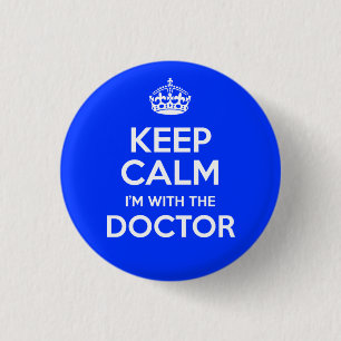 Kalm houden Ik ben bij de dokter (met kroon) Ronde Button 3,2 Cm
