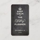 Kalm houden Ik ben de bruiloft-planner Funny Chalk Visitekaartje (Voorkant)