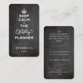 Kalm houden Ik ben de bruiloft-planner Funny Chalk Visitekaartje (Voorkant / Achterkant)