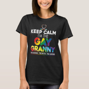 Kalm houden Ik ben de Gay Granny Rainbow Lgbt P T-shirt