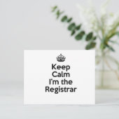 Kalm houden Ik ben de Registrar Briefkaart (Staand voorkant)