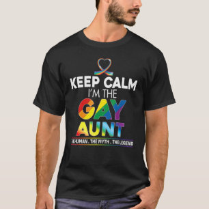 Kalm houden Ik ben de Tante regenbooglintlintpri. T-shirt