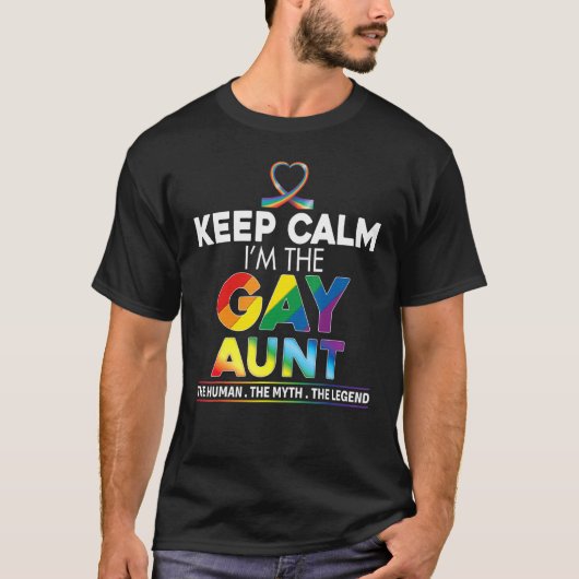 Kalm houden Ik ben de Tante regenbooglintlintpri. T-shirt (Voorkant)