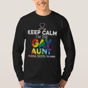 Kalm houden Ik ben de Tante regenbooglintlintpri. T-shirt