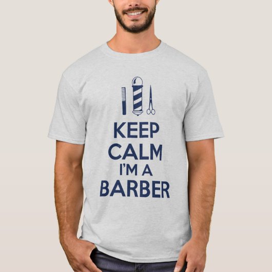 Kalm houden Ik ben een Barber T-shirt (Voorkant)