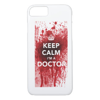 Kalm houden Ik ben een Doctor Blood-Spatted iPhone iPhone 8/7 Hoesje