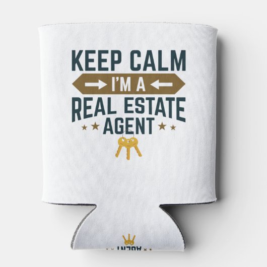 Kalm houden Ik ben een Estate Agent Blikjeskoeler (Achterkant)