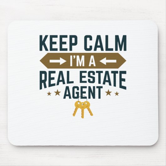 Kalm houden Ik ben een Estate Agent Muismat (Voorkant)