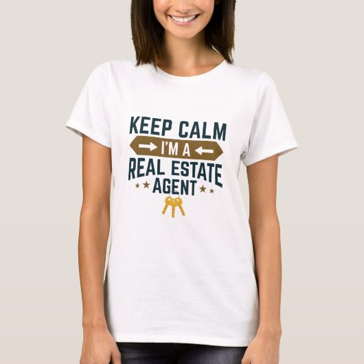 Kalm houden Ik ben een Estate Agent T-shirt (Voorkant)