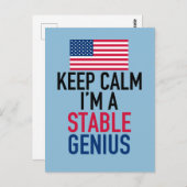 Kalm houden Ik ben een Stable Genius Funny Trump Briefkaart (Voorkant / Achterkant)