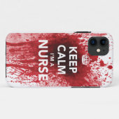 Kalm houden Ik ben een verpleegster met bloedspatt Case-Mate iPhone Case (Achterkant (horizontaal))
