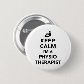 Kalm houden Ik ben fysiotherapeut Ronde Button 5,7 Cm (Voorkant /achterkant)