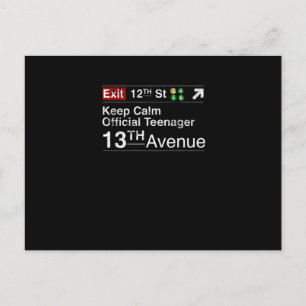 Kalm houden Ik ben officieel een tiener, NYC Briefkaart