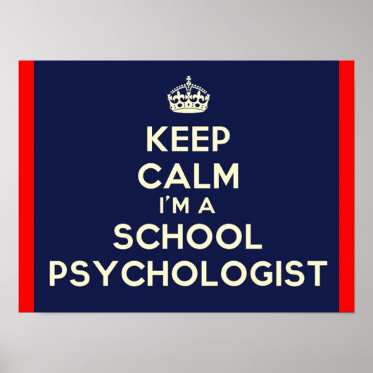 Kalm houden Ik ben schoolpsycholoog afdrukken Poster (Voorkant)